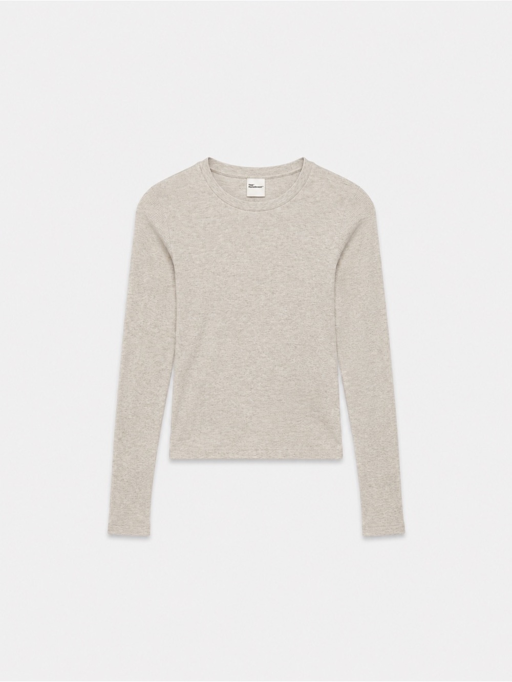 Aritzia HomeStretch™ Rib Solo Longsleeve - Heather Light Oatmeal, Size M
